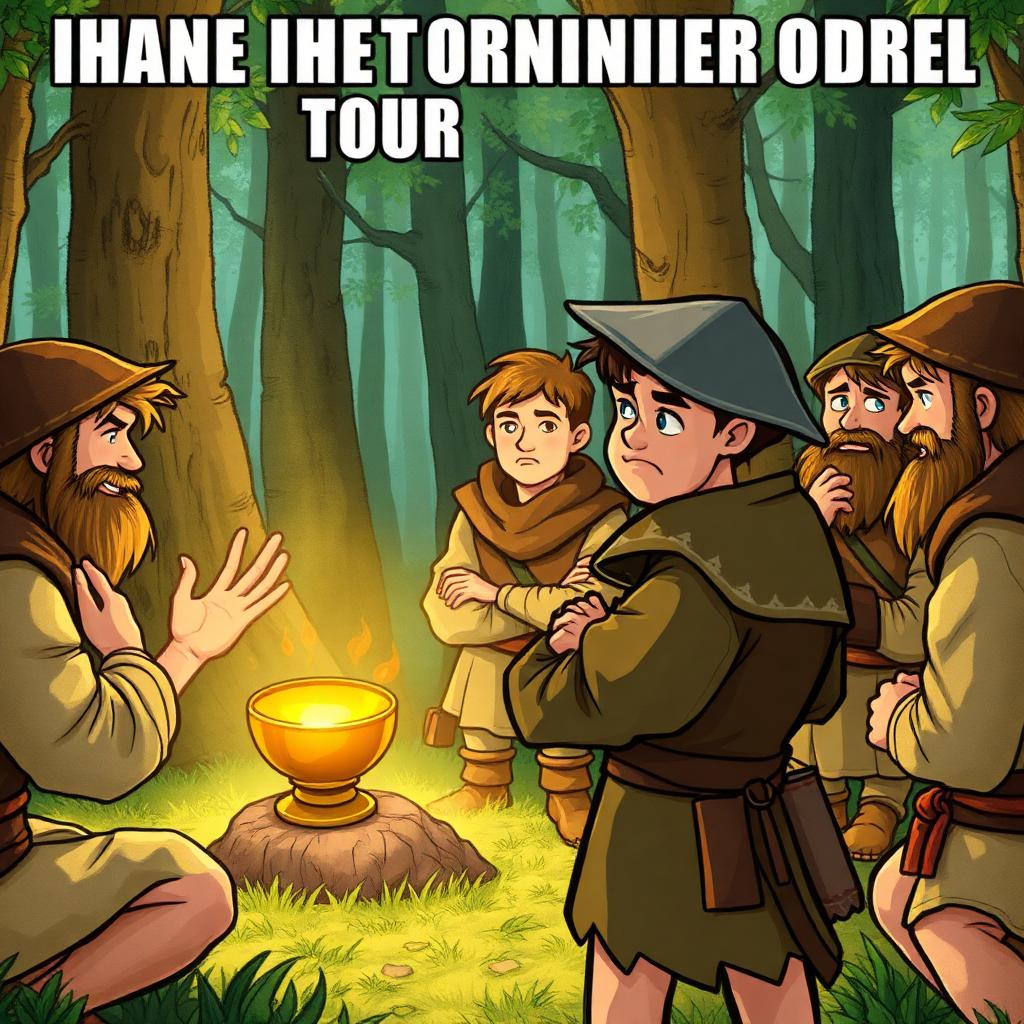 Scout being ignored while merry men celebrate a golden prize